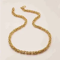 1 Gram Gold plated Chain For Boys and Man Gold-plated Plated Brass Chain (20 Inch)Water And Sweat Proof Jawellery-thumb1