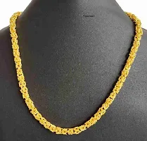 Golden Chain For Boys Necklace Chains For Men Girls Stylish  Fancy King Design Gold-plated Plated Brass Chain (20 Inch)Water And Sweat Proof Jawellery-thumb4