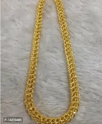 Designer Latest Chain Necklace With Lobster Clasp Fashionable Most Popular Beautiful Chain for Men, Women, Boy, Girls, Husband, Wife Gold Chain (20 Inch)Water And Sweat Proof Jawellery