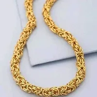 Designer  Gold plated Lotus Chain  Gold-plated Plated Brass Chain (20 Inch)Water And Sweat Proof Jawellery-thumb1