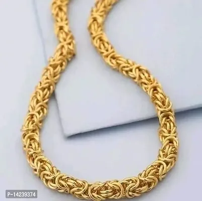 Designer  Gold plated Lotus Chain  Gold-plated Plated Brass Chain (20 Inch)Water And Sweat Proof Jawellery-thumb2