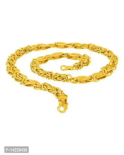 Men's 14k Solid Yellow Gold Figaro  Chain Necklace - Gold chain, figaro chains, real Gold chain (20 Inch)Water And Sweat Proof Jawellery-thumb0