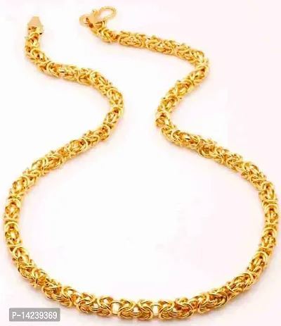 new stylish attractive Gold traditional jewellery  short Gold-plated Plated Brass Chain(20 Inch)Water And Sweat Proof Jawellery-thumb0