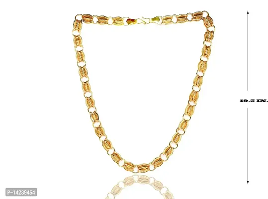 1 Gram Gold plated Chain For Boys and Man Alloy, Stainless Steel Chain Gold-plated Plated Alloy Chain (20 Inch)Water And Sweat Proof Jawellery-thumb2