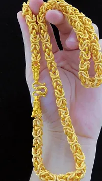 Gold plated 1 Gram  Chain For Boys and Man Gold-plated Alloy Chain (20 Inch)Water And Sweat Proof Jawellery-thumb1