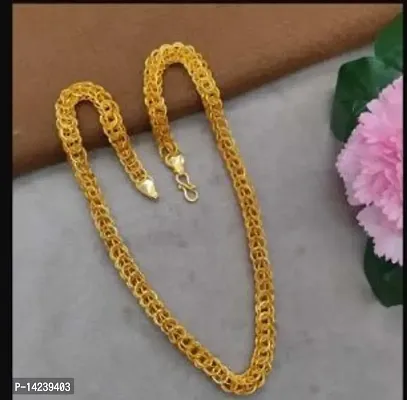 new stylish attractive Gold traditional jewellery  short Gold-plated Plated Brass Chain(20 Inch)Water And Sweat Proof Jawellery