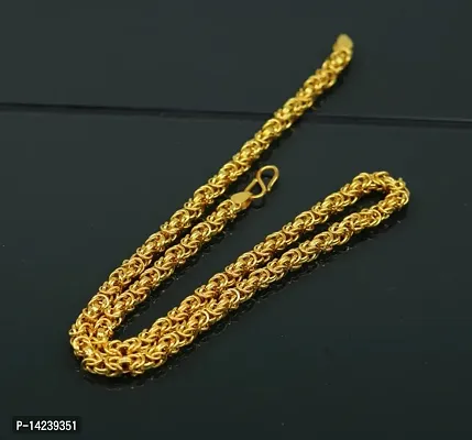 Stylish  Trendy Most Popular Beautiful Design Golden light Gold Plated Chain Gold-plated Plated Alloy Chain (20 Inch)Water And Sweat Proof Jawellery-thumb3