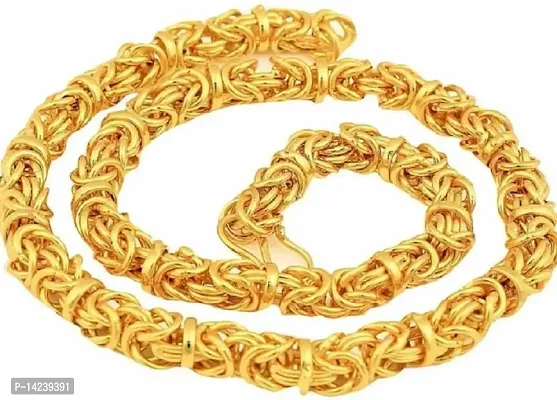 gold plated brass snake chain for men and women  Gold-plated Plated Brass Chain (20 Inch)Water And Sweat Proof Jawellery-thumb0