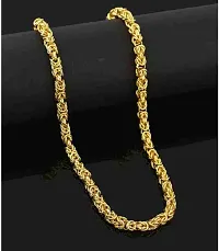 1 Gram Gold plated Chain For Boys and Man Gold-plated Plated Brass Chain (20 Inch)Water And Sweat Proof Jawellery-thumb2