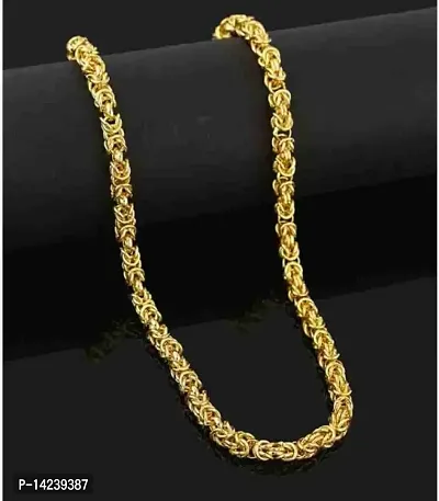 1 Gram Gold plated Chain For Boys and Man Gold-plated Plated Brass Chain (20 Inch)Water And Sweat Proof Jawellery-thumb3