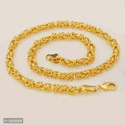 new stylish attractive Gold traditional jewellery  short Gold-plated Plated Brass Chain(20 Inch)Water And Sweat Proof Jawellery-thumb2
