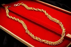 1 Gram Gold plated Chain For Boys and Man Gold-plated Plated Brass Chain (20 Inch)Water And Sweat Proof Jawellery-thumb2