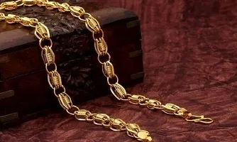 1 Gram Gold plated Chain For Boys and Man Alloy, Stainless Steel Chain Gold-plated Plated Alloy Chain (20 Inch)Water And Sweat Proof Jawellery-thumb4