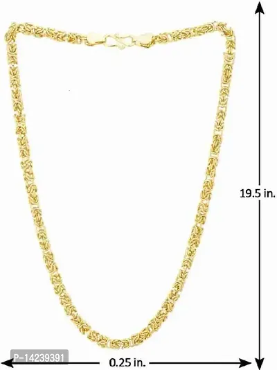 gold plated brass snake chain for men and women  Gold-plated Plated Brass Chain (20 Inch)Water And Sweat Proof Jawellery-thumb4