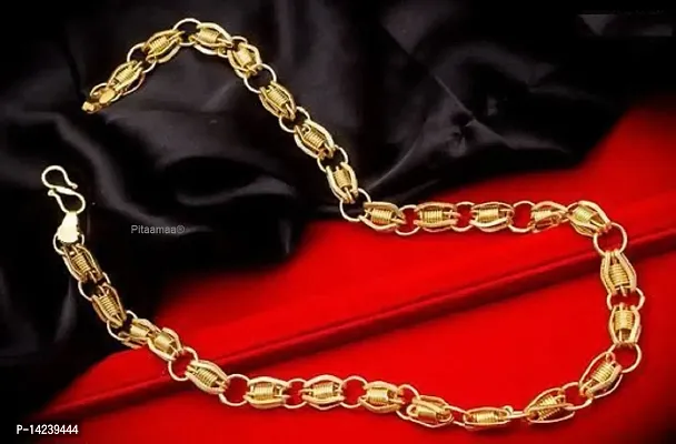 One Gram Gold Plated Chain (MG115 C) Gold-plated Plated Brass Chain (20 Inch)Water And Sweat Proof Jawellery