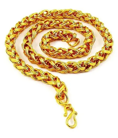 Pitaamaa plated brass snake chain for men and women Gold-plated Plated Brass Chain (23 INCH)Water And Sweat Proof Jawellery MGPC-0127