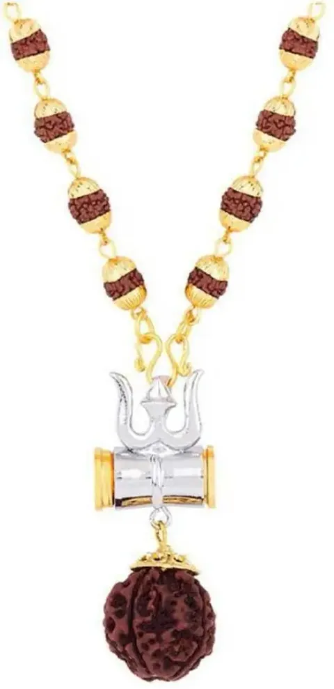 Trendy Designer Alloy Gold Plated Rudraksh Chain