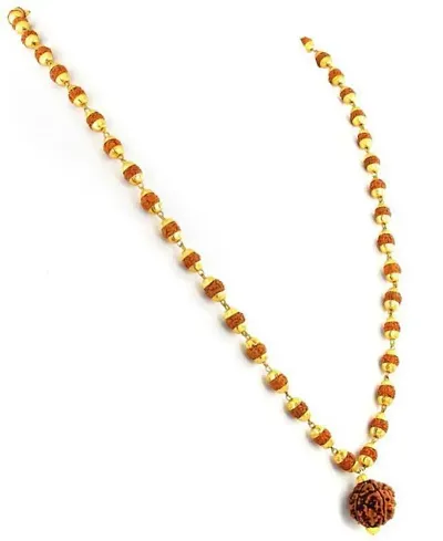 Trendy Designer Alloy Gold Plated Traditional Rudraksh Chain