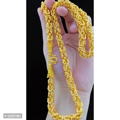 Stylish Trendy Exclusive Gold plated chain for boys and Men Gold-plated Plated Brass Chain(22 Inch)Water And Sweat Proof Jawellery-thumb0