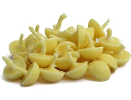 Om Phool Batti Small Cow Ghee Diya for Puja, 100 Pcs, Wax Free  Vegan Ghee Batti/Wicks/Jyot for Puja Aarti, (Pack of 1, Yellow, 100 Pcs)-thumb3