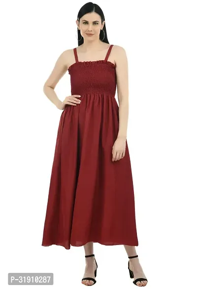 Stylish Crepe Knee Length A-Line Dress For Women-thumb2