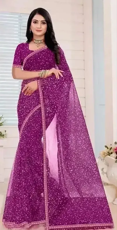 Fancy Net Saree with Blouse Piece for Women