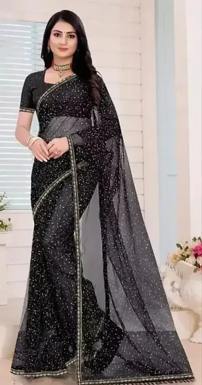 Must Have Net Saree with Blouse piece 