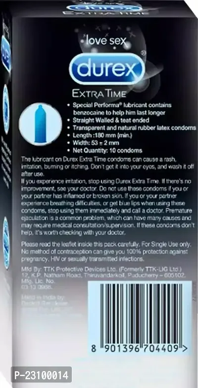 Durex Condom Extra Time- 10s Pack Of 5-thumb5