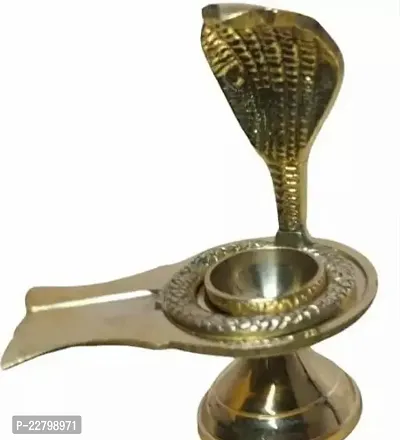 Brass Shivling Puja Stand with Naag Sheshnaag Abhishek Stand Jaldhari Stand Jaladhari Stand jalheri Brass Shivlingam naag with Stand, Set of 1-thumb0
