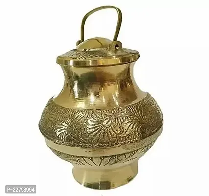 Brass Pooja Lota/Kamandal - Traditional Hindu Ritual Water Vessel, Sacred Water Pot for Rituals Dia2.2inch width 3.5inch Height 3.5inch-thumb0