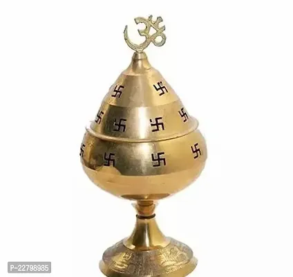 Brass Diya Traditional Akhand Diya Height 14 cm times; width 9cm-thumb0
