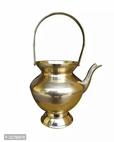 Pure Brass kamandal Brass Kalash (Gold) Puja Articles 4 inch