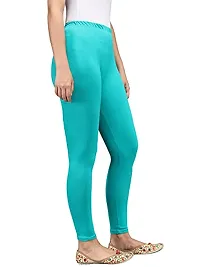 Thread Plus Women's Skinny Fit Ankle Length Leggings (Color- Rama Green)-thumb3