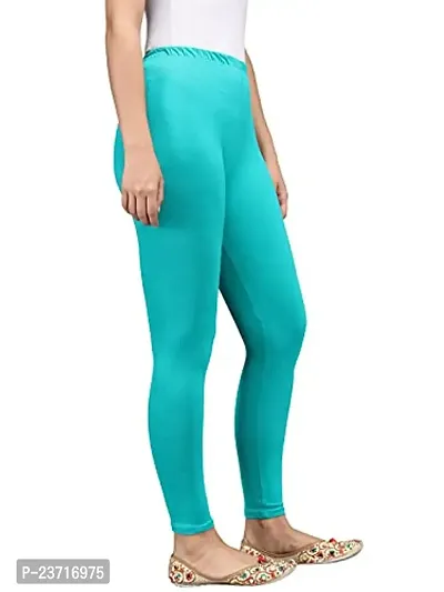 Thread Plus Women's Skinny Fit Ankle Length Leggings (Color- Rama Green)-thumb4