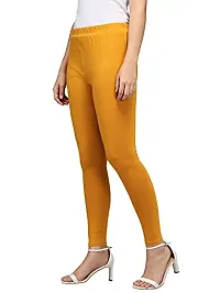 Thread Plus Women's Skinny Fit Ankle Length Leggings (Color- Mustard Yellow)-thumb1
