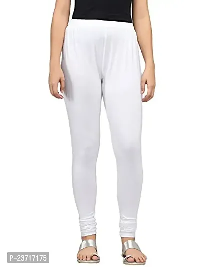 Thread Plus Women's Skinny Fit Churidar Length Leggings for Women (Color-White)-thumb2