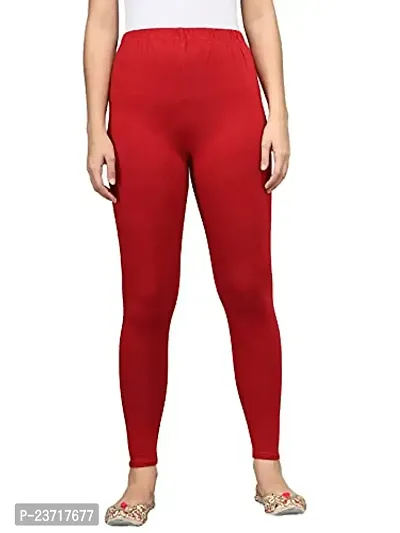 Thread Plus Women's Skinny Fit Ankle Length Leggings (Color- Maroon)