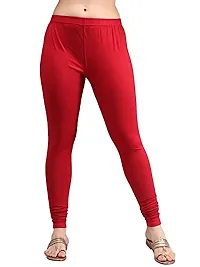 Thread Plus Women's Skinny Fit Churidar Length Leggings for Women (Color- Maroon)-thumb1