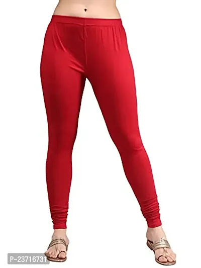 Thread Plus Women's Skinny Fit Churidar Length Leggings for Women (Color- Maroon)-thumb2