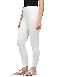 Thread Plus Women's Skinny Fit Ankle Length Leggings (Color-White)-thumb2