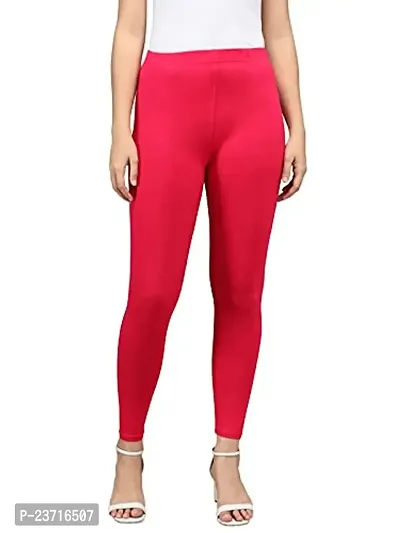 Thread Plus Women's Skinny Fit Ankle Length Leggings (Color- Magenta)