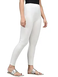 Thread Plus Women's Skinny Fit Ankle Length Leggings (Color-White)-thumb3