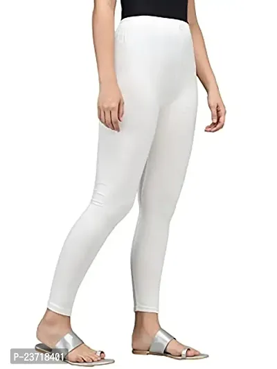 Thread Plus Women's Skinny Fit Ankle Length Leggings (Color-White)-thumb4