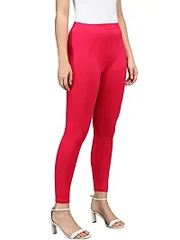 Thread Plus Women's Skinny Fit Ankle Length Leggings (Color- Magenta)-thumb2