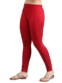 Thread Plus Women's Skinny Fit Churidar Length Leggings for Women (Color- Maroon)-thumb2