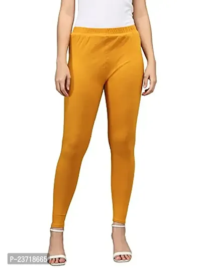 Thread Plus Women's Skinny Fit Ankle Length Leggings (Color- Mustard Yellow)-thumb0