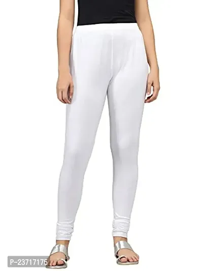 Thread Plus Women's Skinny Fit Churidar Length Leggings for Women (Color-White)