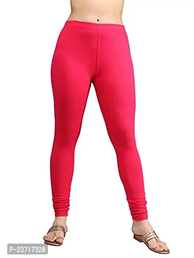 Thread Plus Women's Skinny Fit Churidar Length Leggings for Women (Color- Magenta)-thumb2