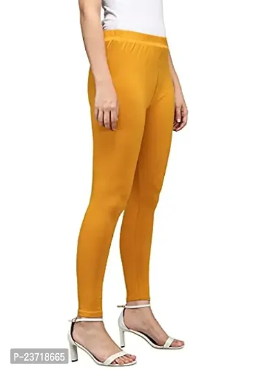 Thread Plus Women's Skinny Fit Ankle Length Leggings (Color- Mustard Yellow)-thumb3