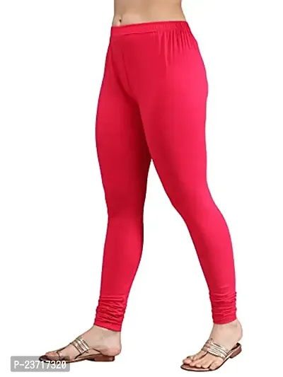 Thread Plus Women's Skinny Fit Churidar Length Leggings for Women (Color- Magenta)-thumb3